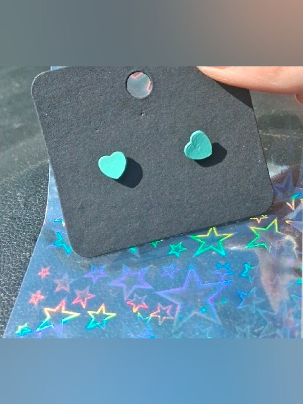$8 Each Or Bundle 5/$20 Turquoise Teal Painted Heart Stud Earrings